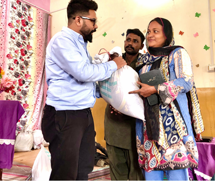 Families receiving essential supplies